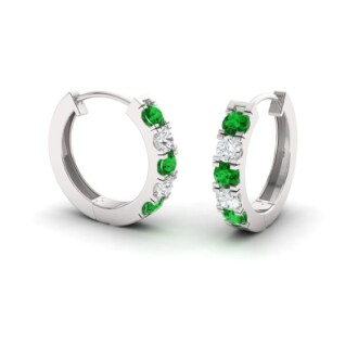 Emerald Huggie Earrings